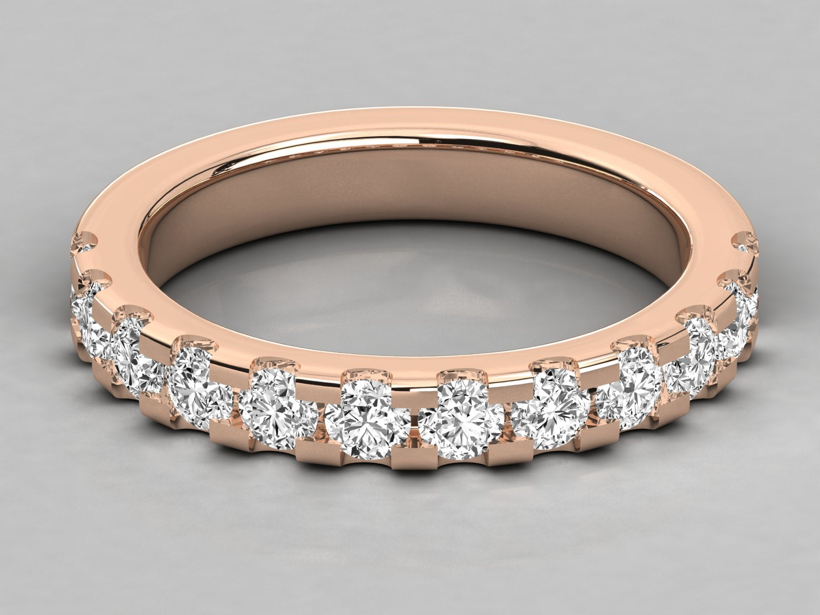 10K GOLD  LAB GROWN DIAMOND LADIES BAND RING.