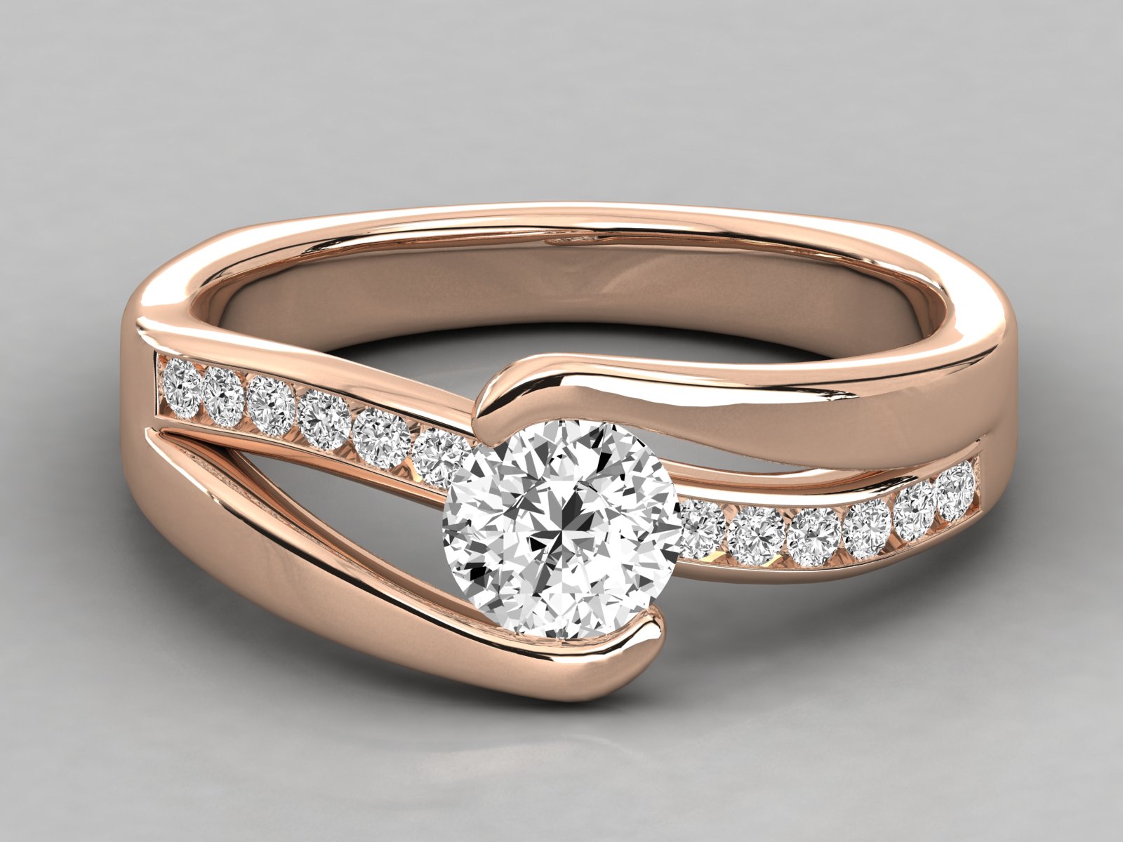 10K GOLD SOLITAIRE  LAB GROWN DIAMOND  BRILLIANT RING.