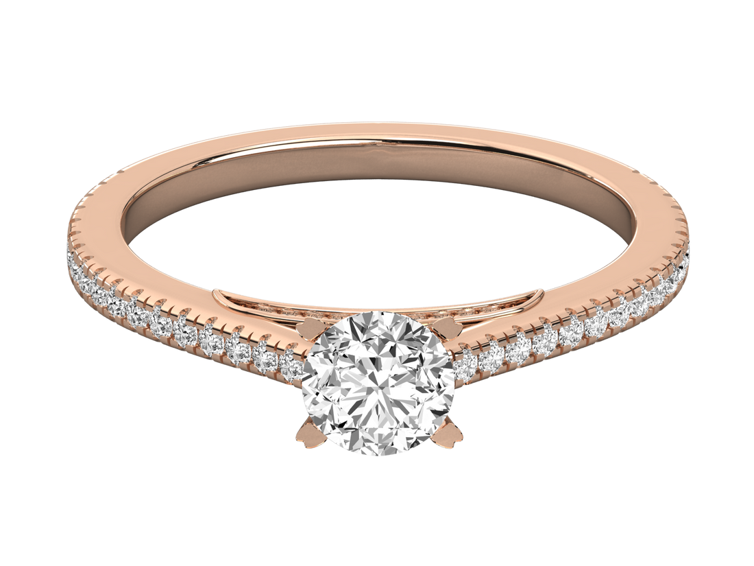 10K GOLD SOLITAIRE LAB GROWN DIAMOND LADIES RING.