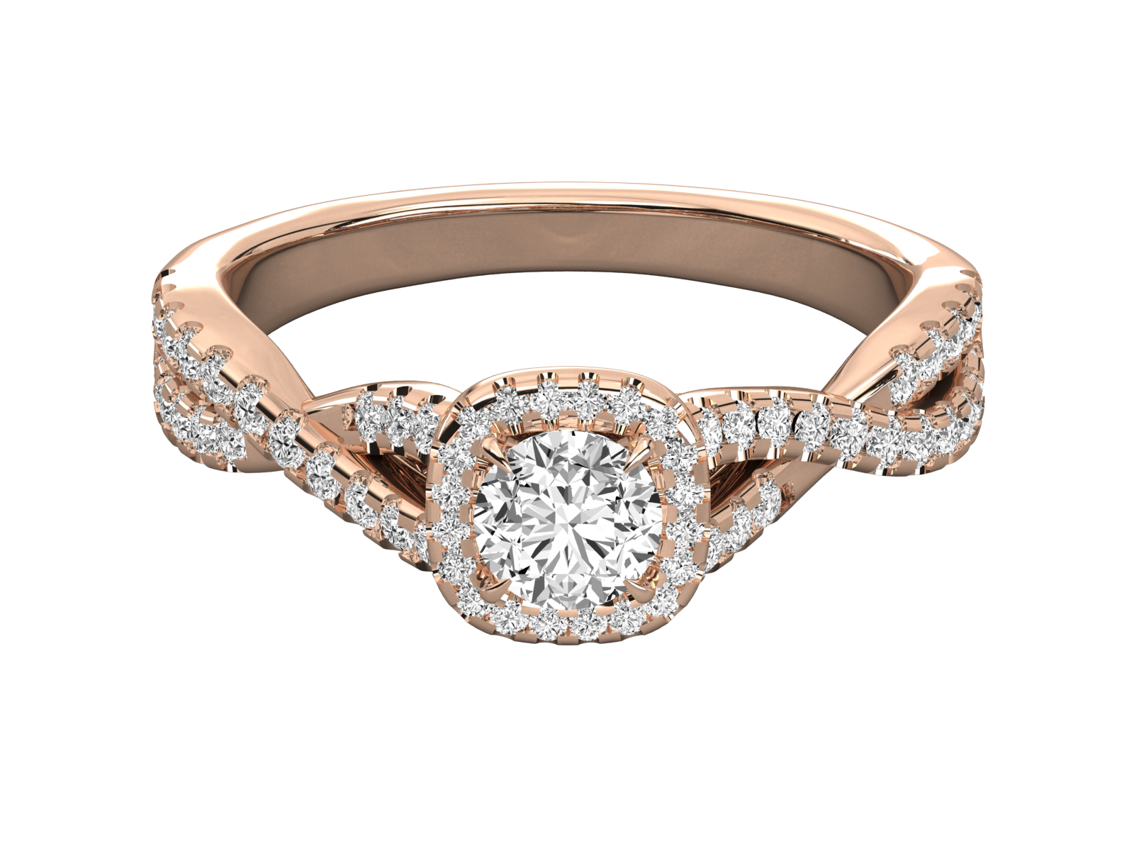 9K GOLD SOLITAIRE ROUND CUT LAB GROWN DIAMOND LADIES BRILLIANT RING.