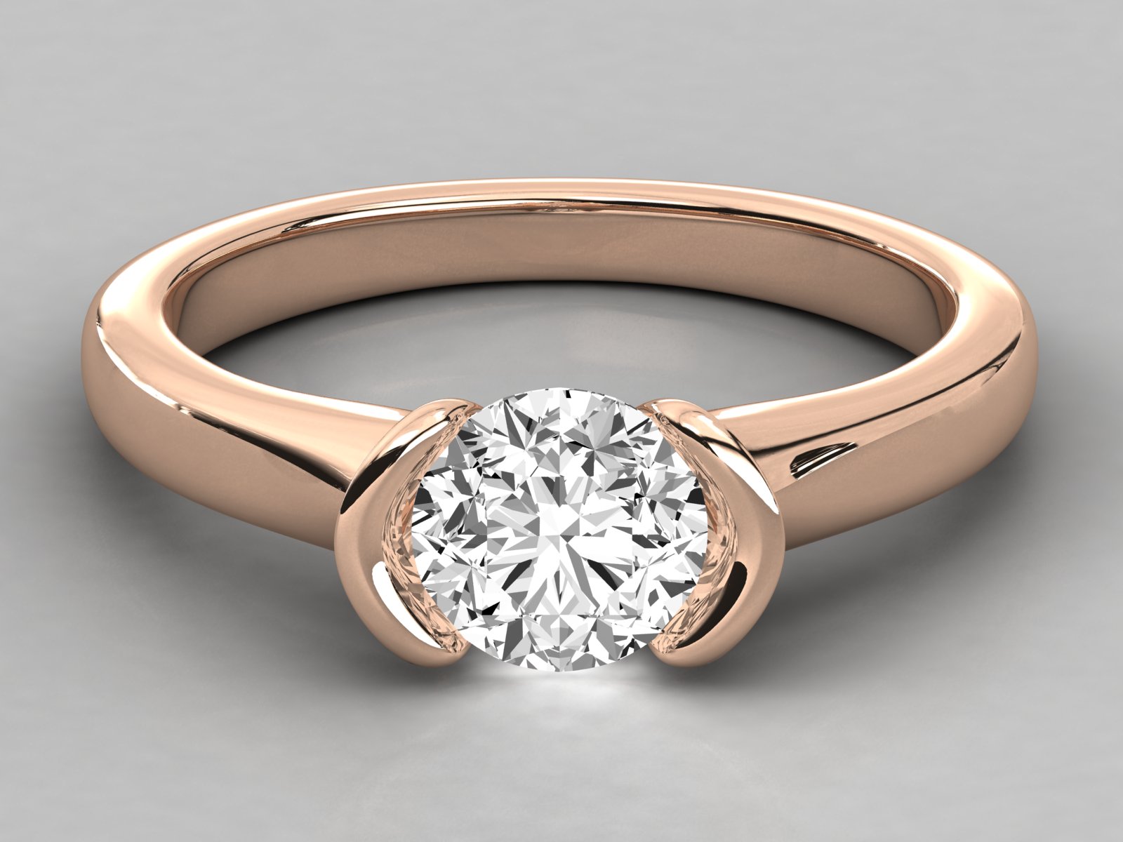 10K GOLD SOLITAIRE LAB GROWN DIAMOND LADIES  RING.