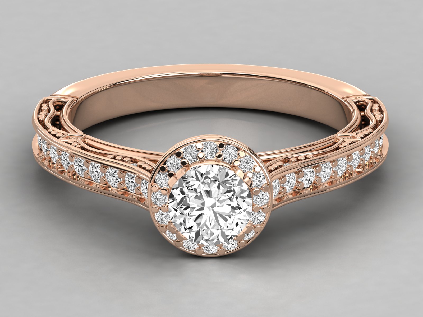 9K GOLD SOLITAIRE LAB GROWN DIAMOND LADIES  RING.