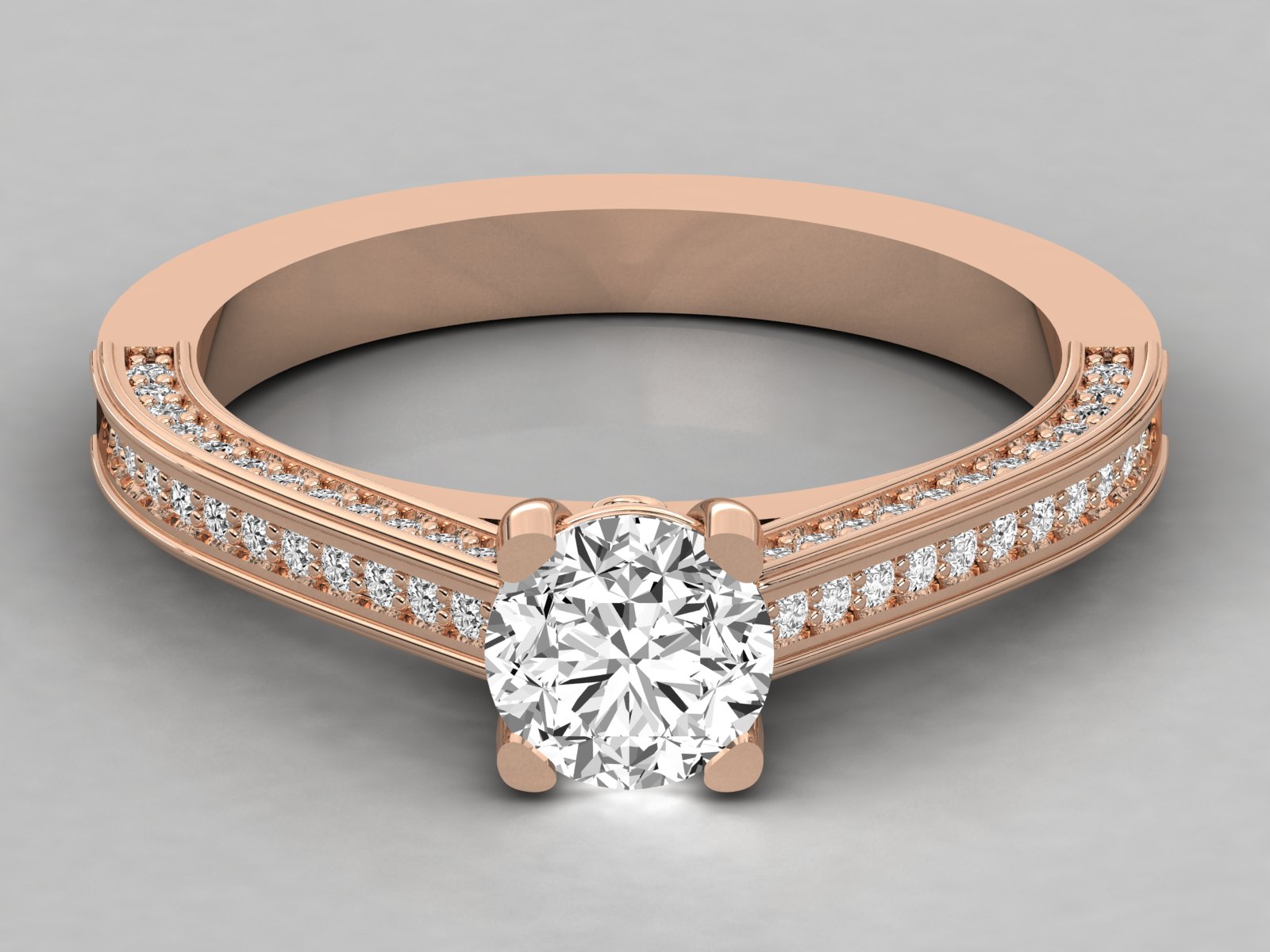 10K GOLD SOLITAIRE  LAB GROWN DIAMOND LADIES RING.