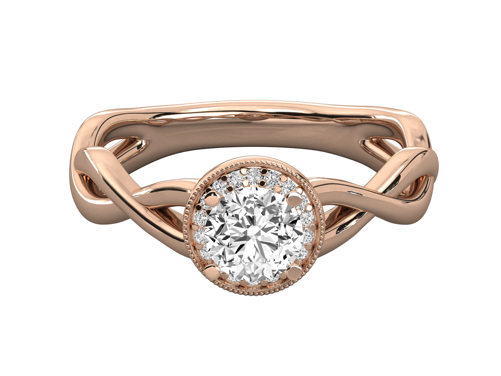 10K GOLD SOLITAIRE ROUND DIAMOND LADIES BRILLIANT RING.