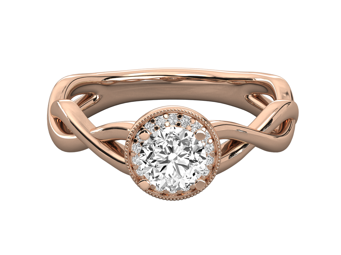 10K GOLD SOLITAIRE ROUND DIAMOND LADIES BRILLIANT RING.