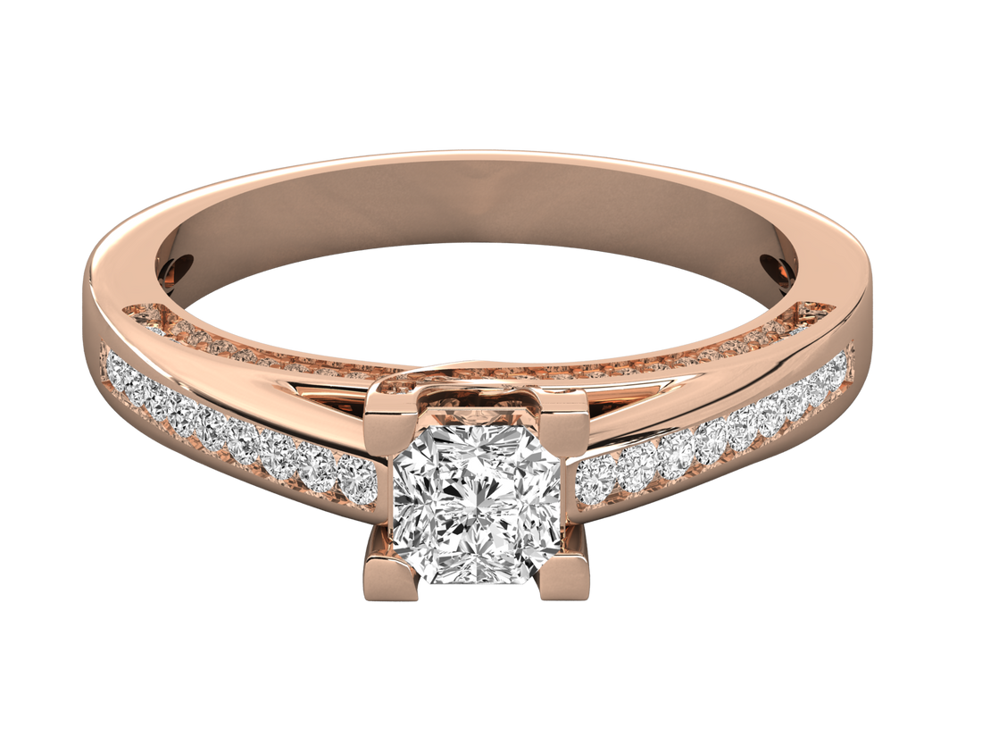 10K GOLD SOLITAIRE  LAB GROWN DIAMOND LADIES RING.