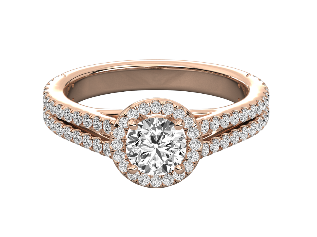 9K GOLD SOLITAIRE LAB GROWN DIAMOND LADIES  RING.