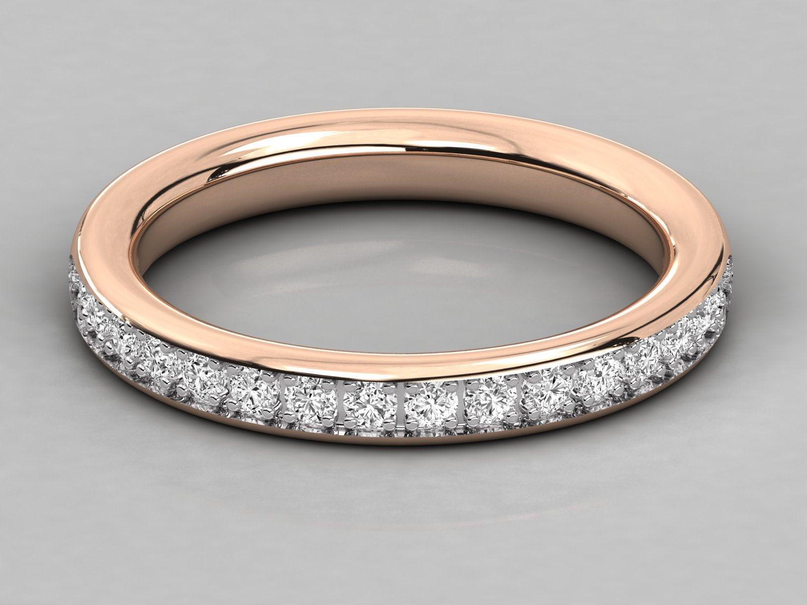 10K GOLD  LAB GROWN DIAMOND LADIES BAND RING.