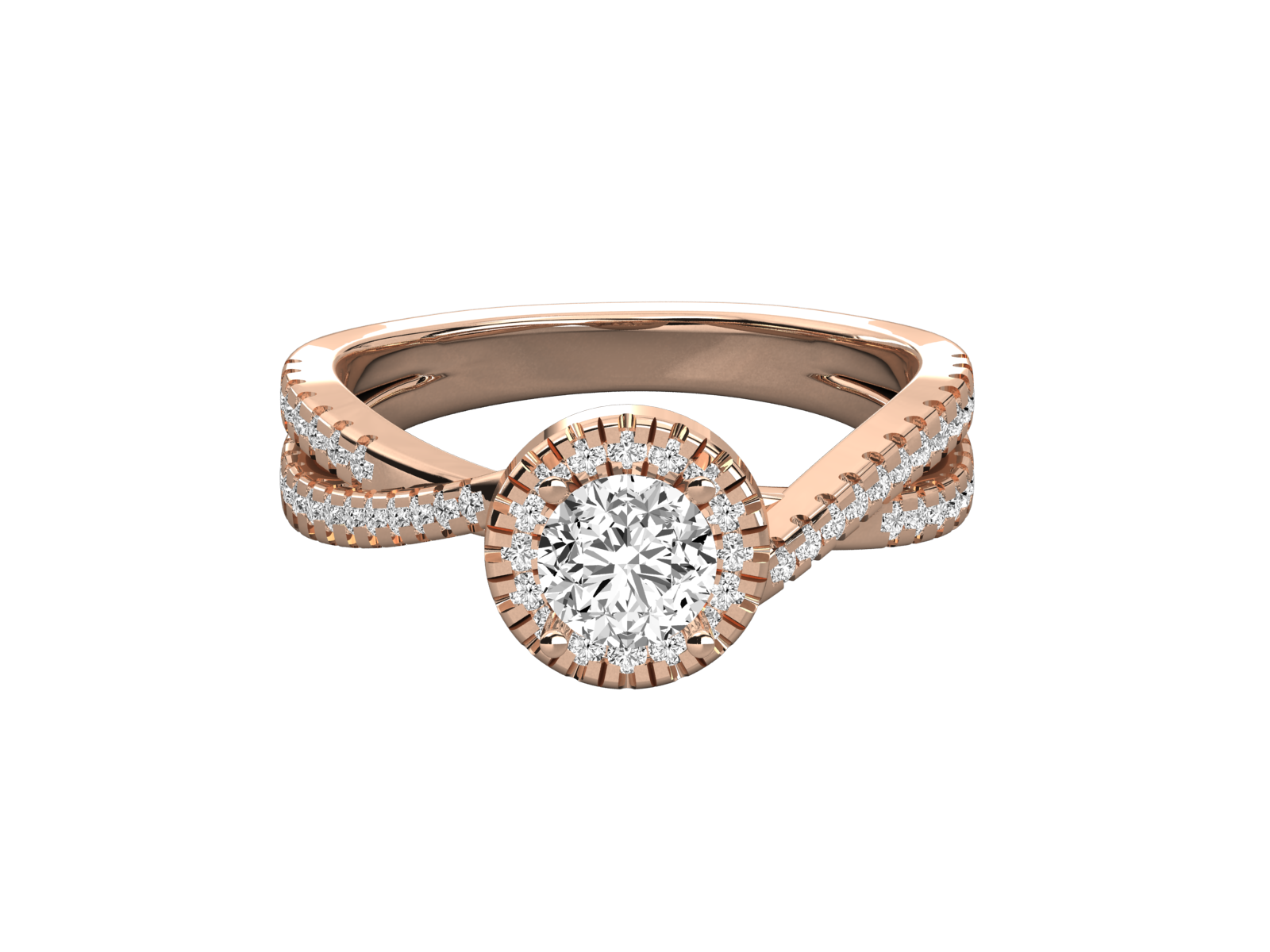 9K GOLD SOLITAIRE ROUND CUT LAB GROWN DIAMOND LADIES BRILLIANT RING.