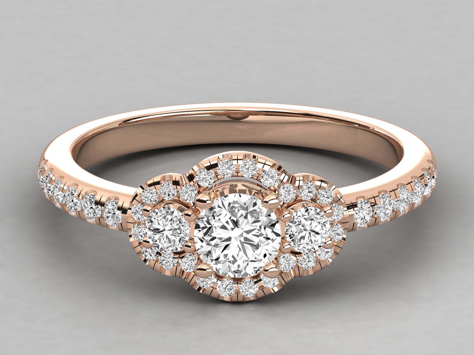 9K GOLD SOLITAIRE  LAB GROWN DIAMOND LADIES RING.