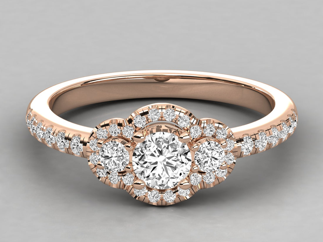 10K GOLD SOLITAIRE LAB GROWN DIAMOND LADIES RING.