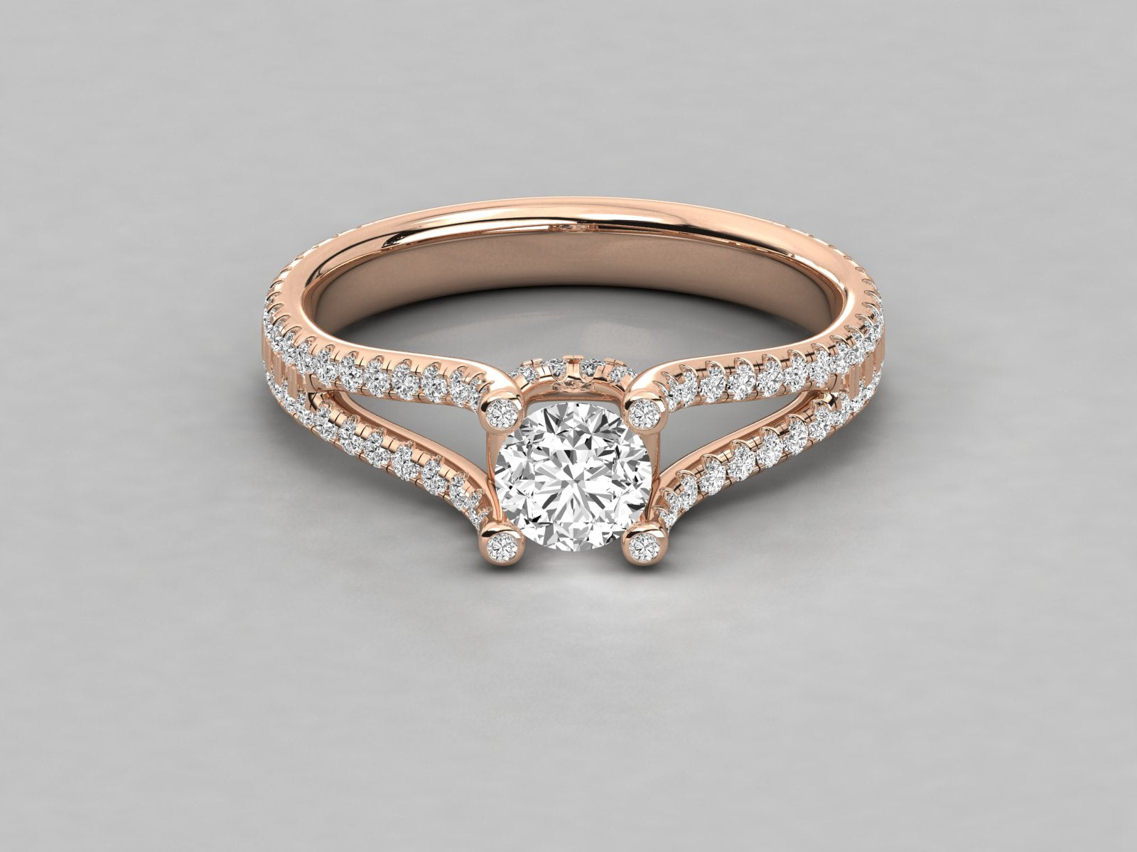 10K GOLD SOLITAIRE  LAB GROWN DIAMOND  BRILLIANT RING.