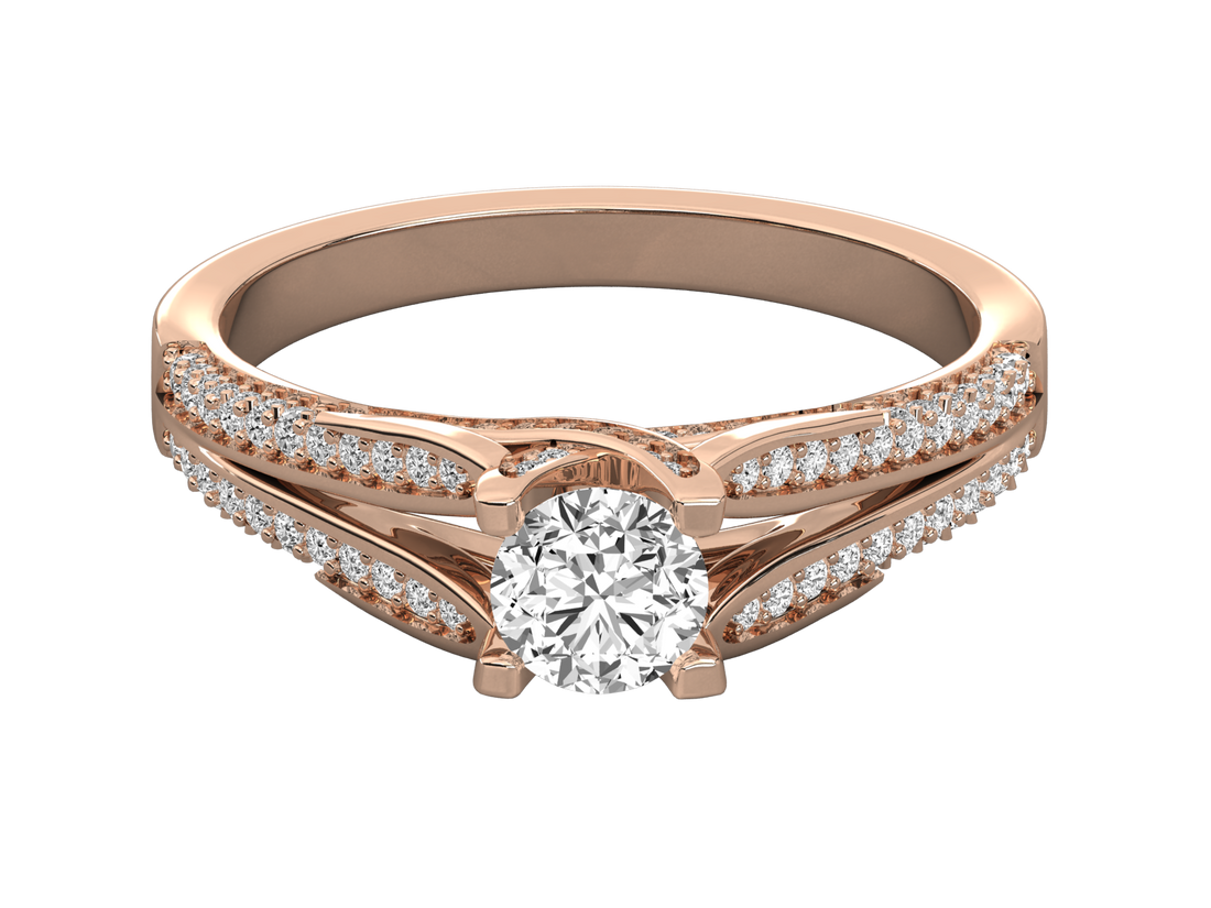 10K GOLD SOLITAIRE DIAMOND LADIES BRILLIANT RING.
