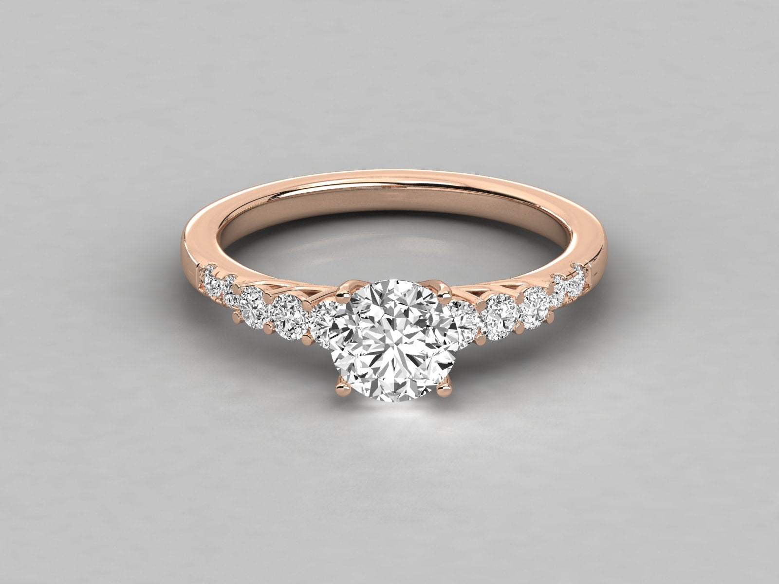 9K GOLD SOLITAIRE  LAB GROWN DIAMOND LADIES BRILLIANT RING.