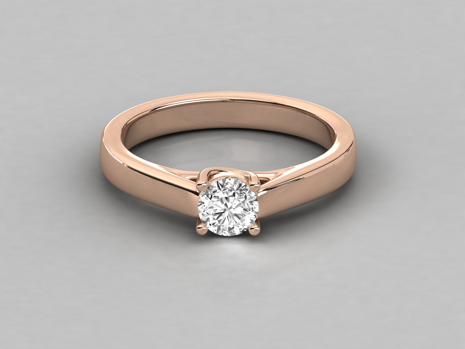 10K GOLD SOLITAIRE DIAMOND  BRILLIANT RING.