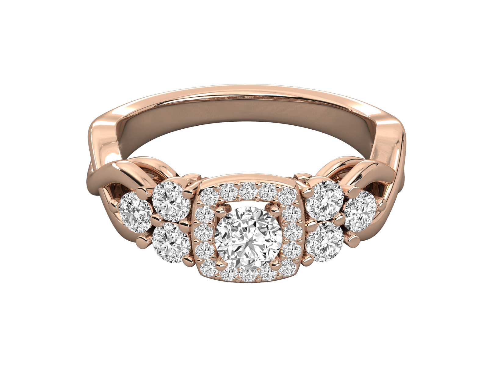 9K GOLD SOLITAIRE ROUND DIAMOND LADIES RING.