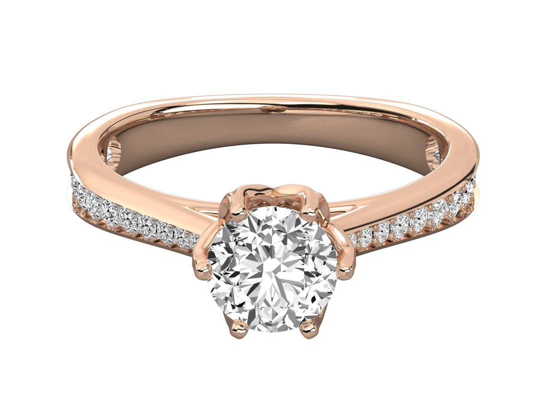 10K GOLD SOLITAIRE LAB GROWN DIAMOND LADIES  RING.