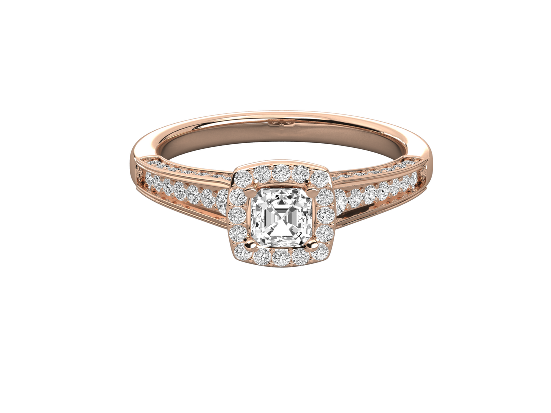 10K GOLD SOLITAIRE LAB GROWN DIAMOND LADIES  RING.