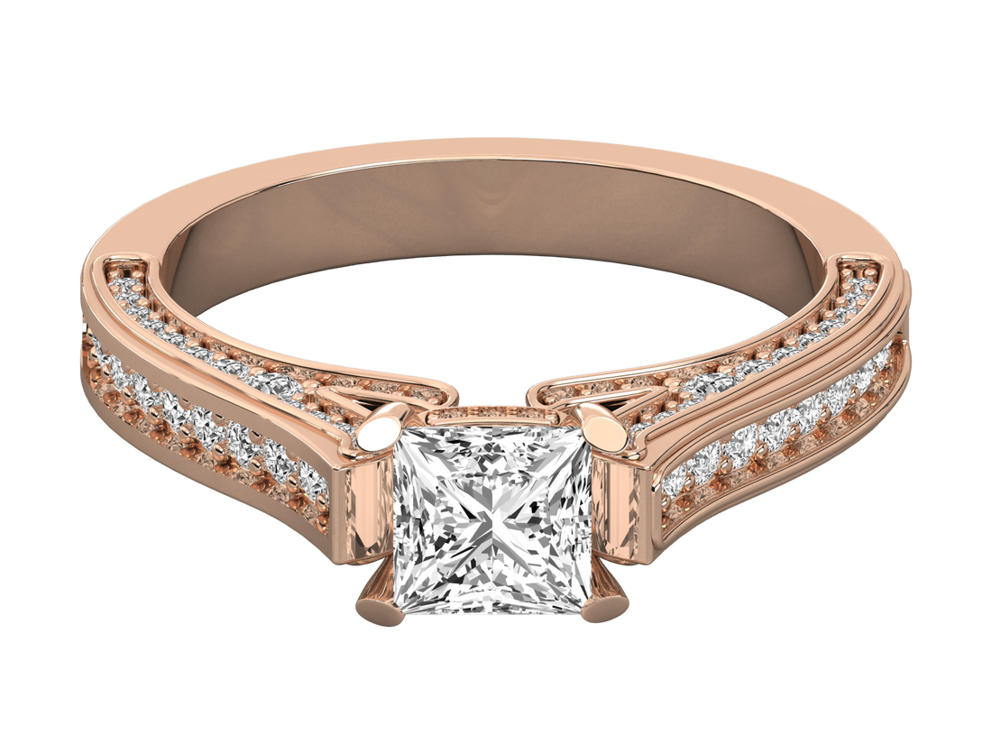 9K SOLITAIRE  LAB GROWN DIAMOND LADIES  RING.