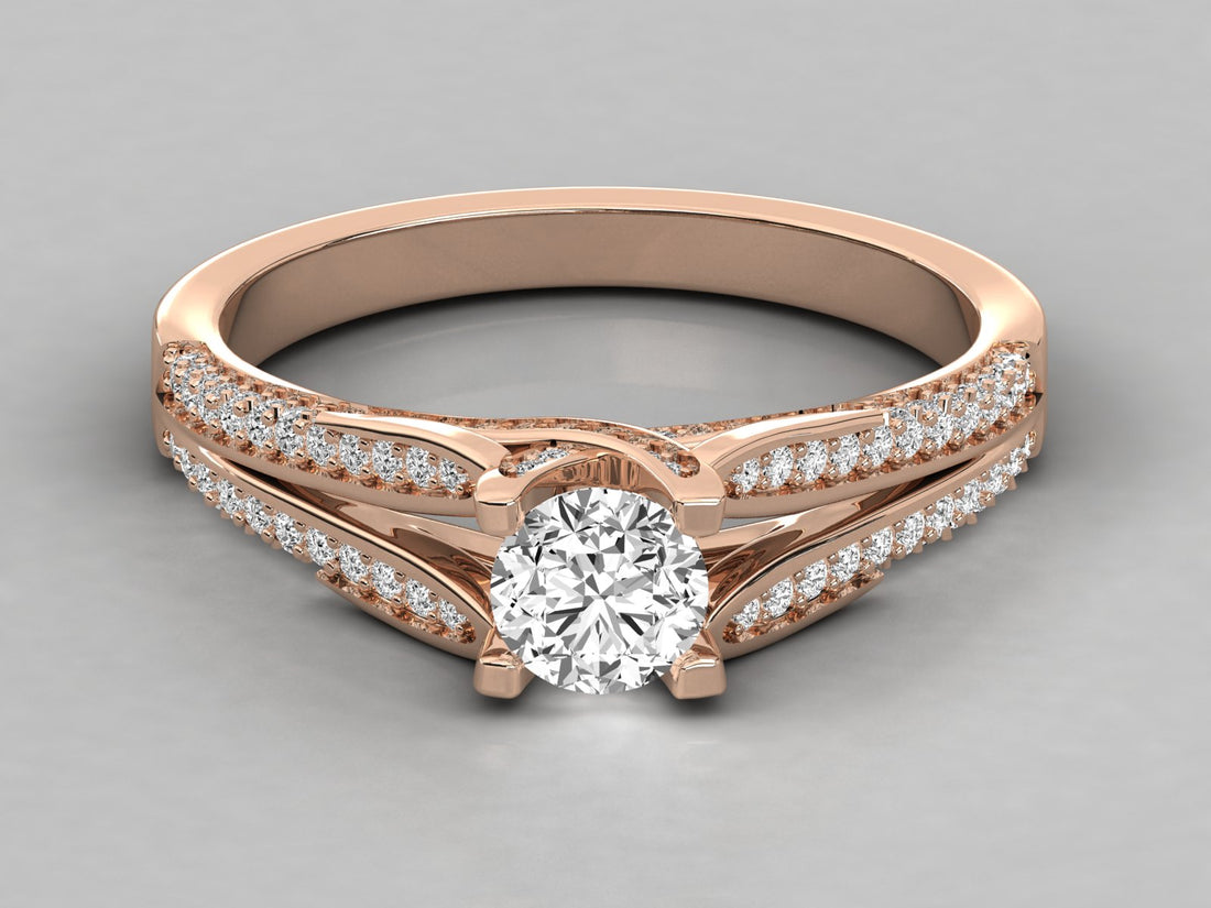 10K GOLD SOLITAIRE DIAMOND LADIES BRILLIANT RING.