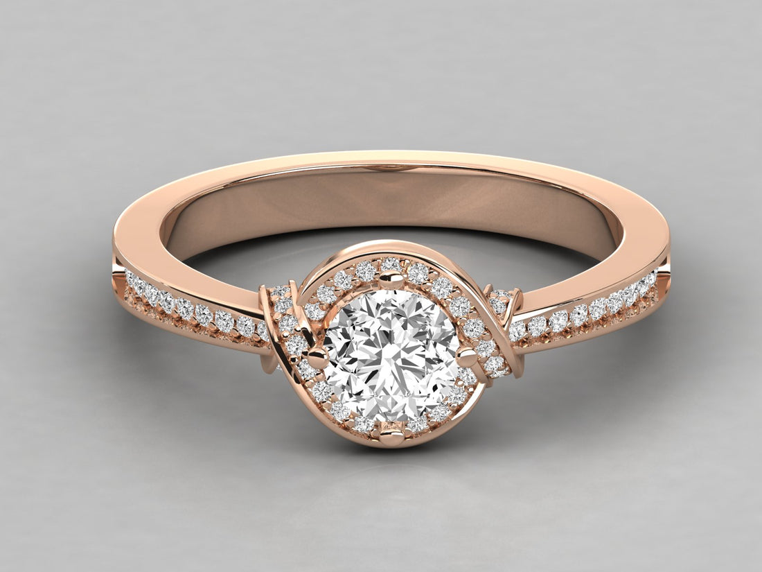 9K GOLD SOLITAIRE DIAMOND LADIES  RING.