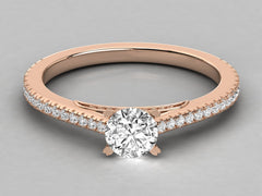 10K GOLD SOLITAIRE LAB GROWN DIAMOND LADIES RING.