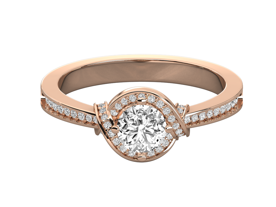 9K GOLD SOLITAIRE DIAMOND LADIES  RING.