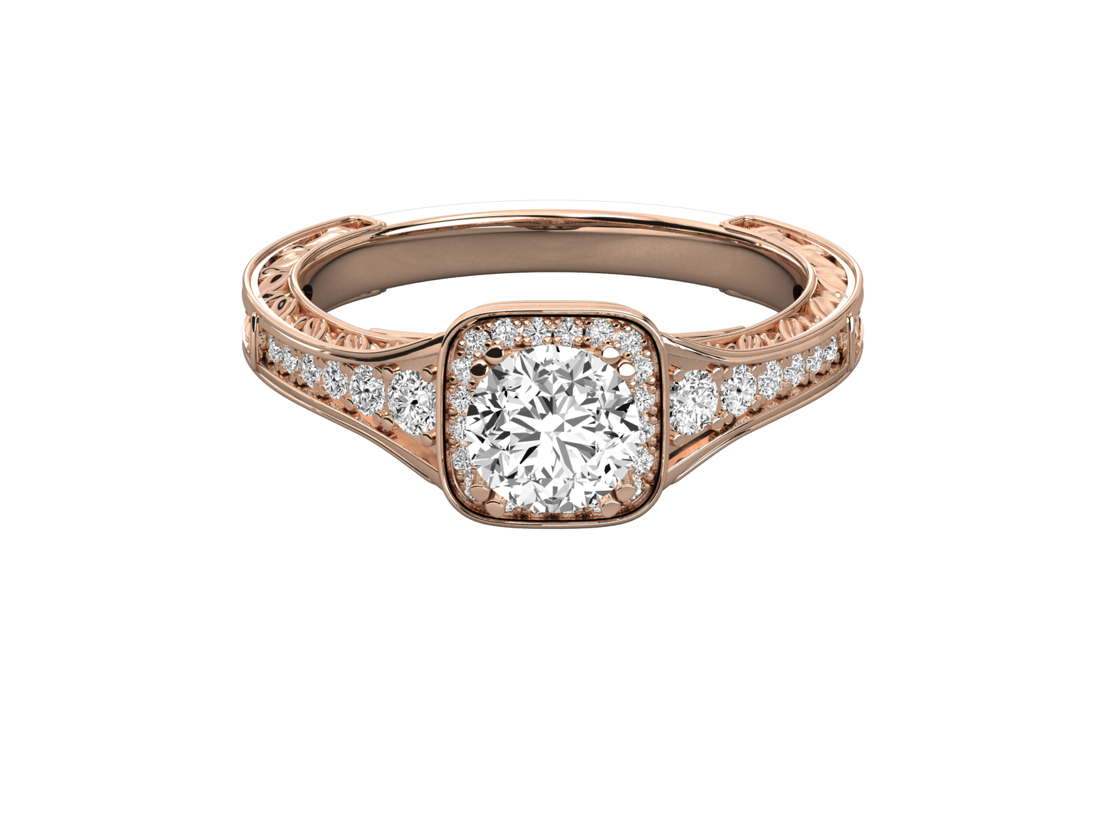9K GOLD SOLITAIRE ROUND DIAMOND LADIES BRILLIANT RING.