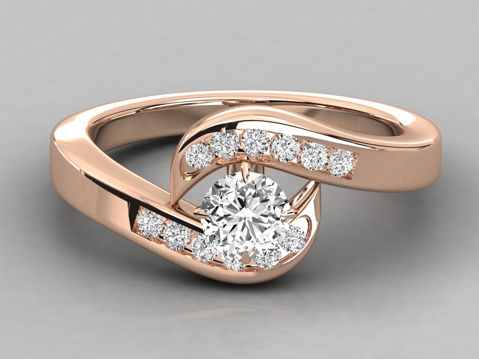 10K GOLD SOLITAIRE  LAB GROWN DIAMOND LADIES RING.