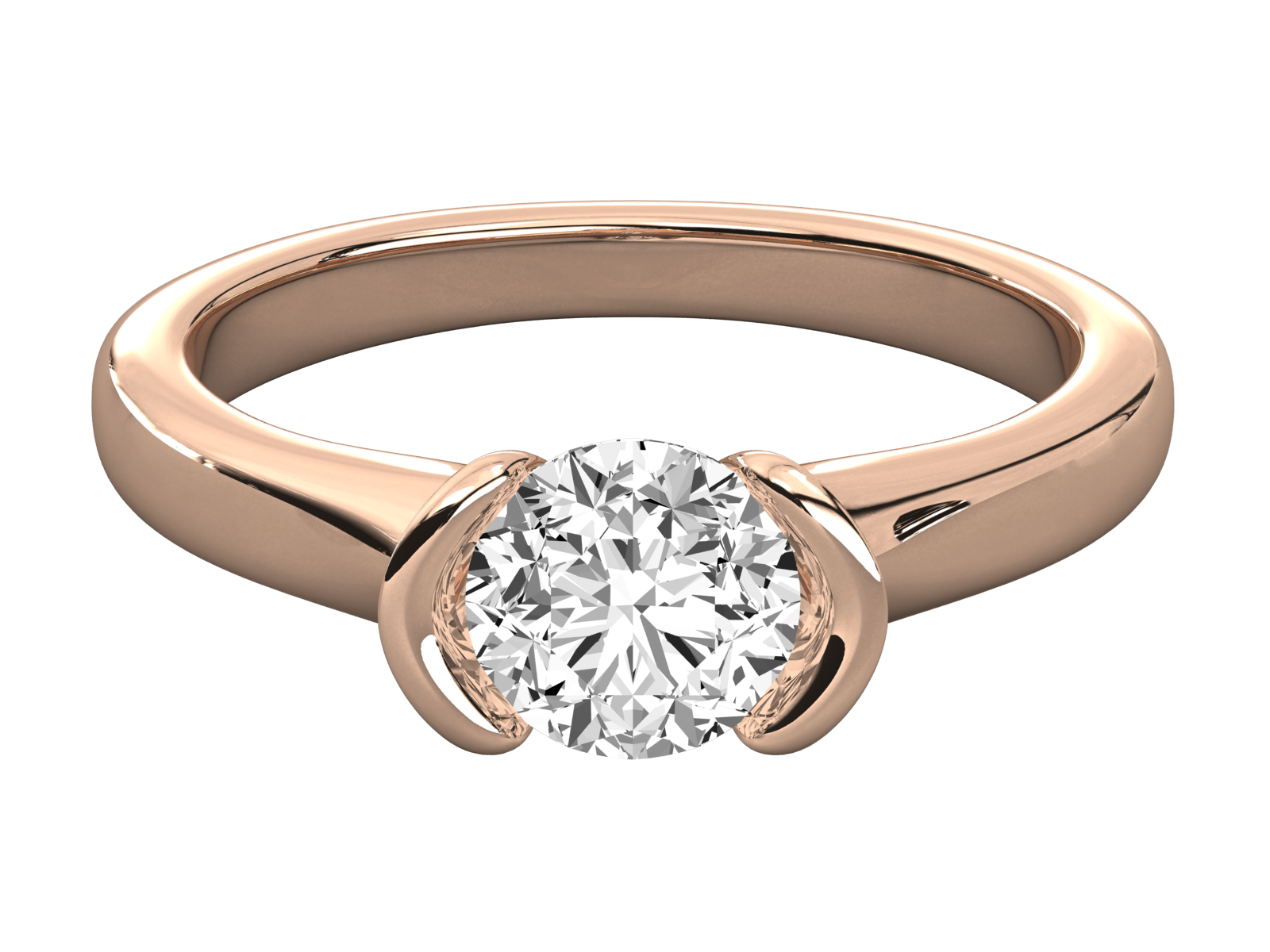 10K GOLD SOLITAIRE LAB GROWN DIAMOND LADIES  RING.