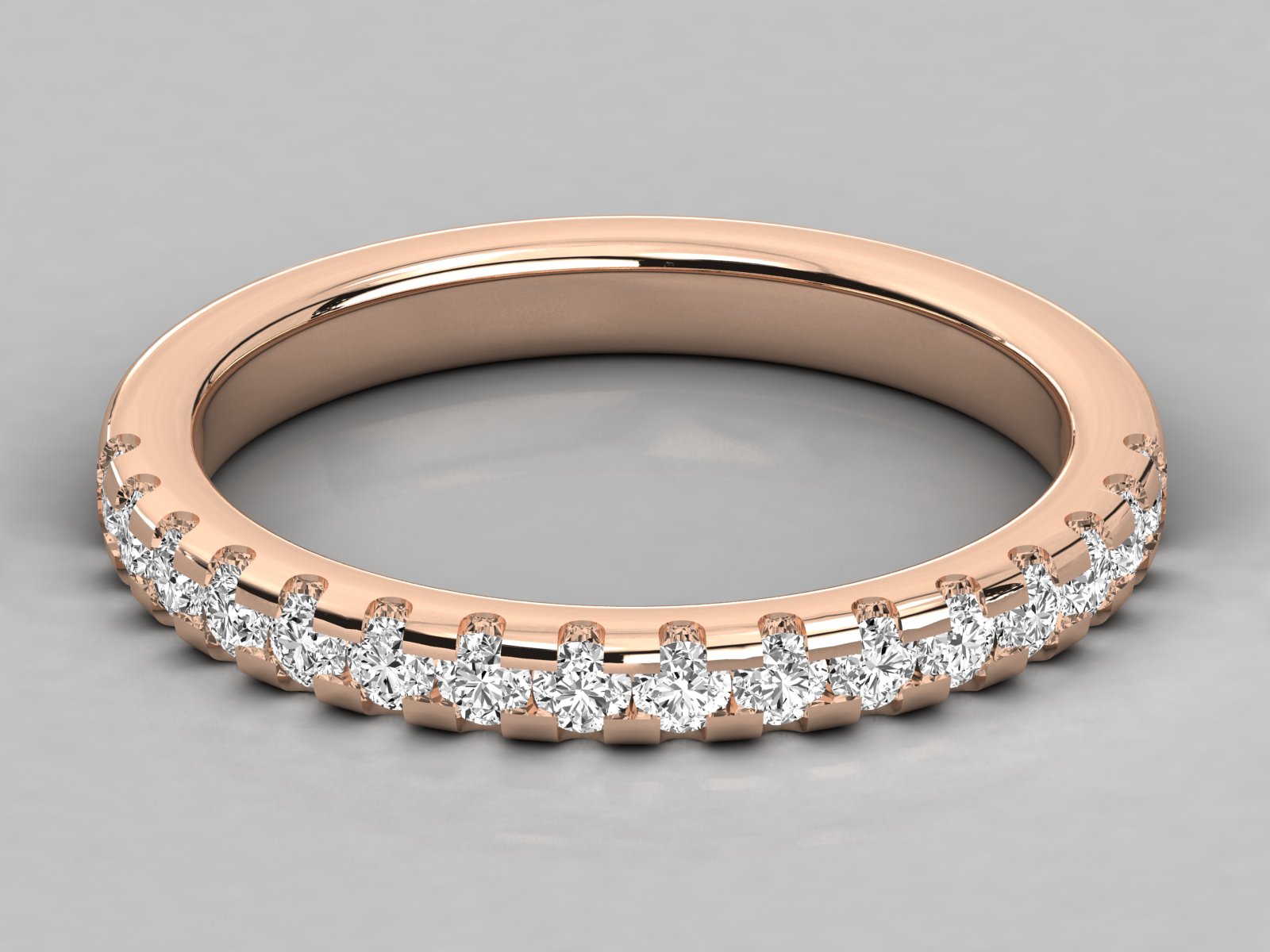 10K GOLD  LAB GROWN DIAMOND LADIES BAND RING.