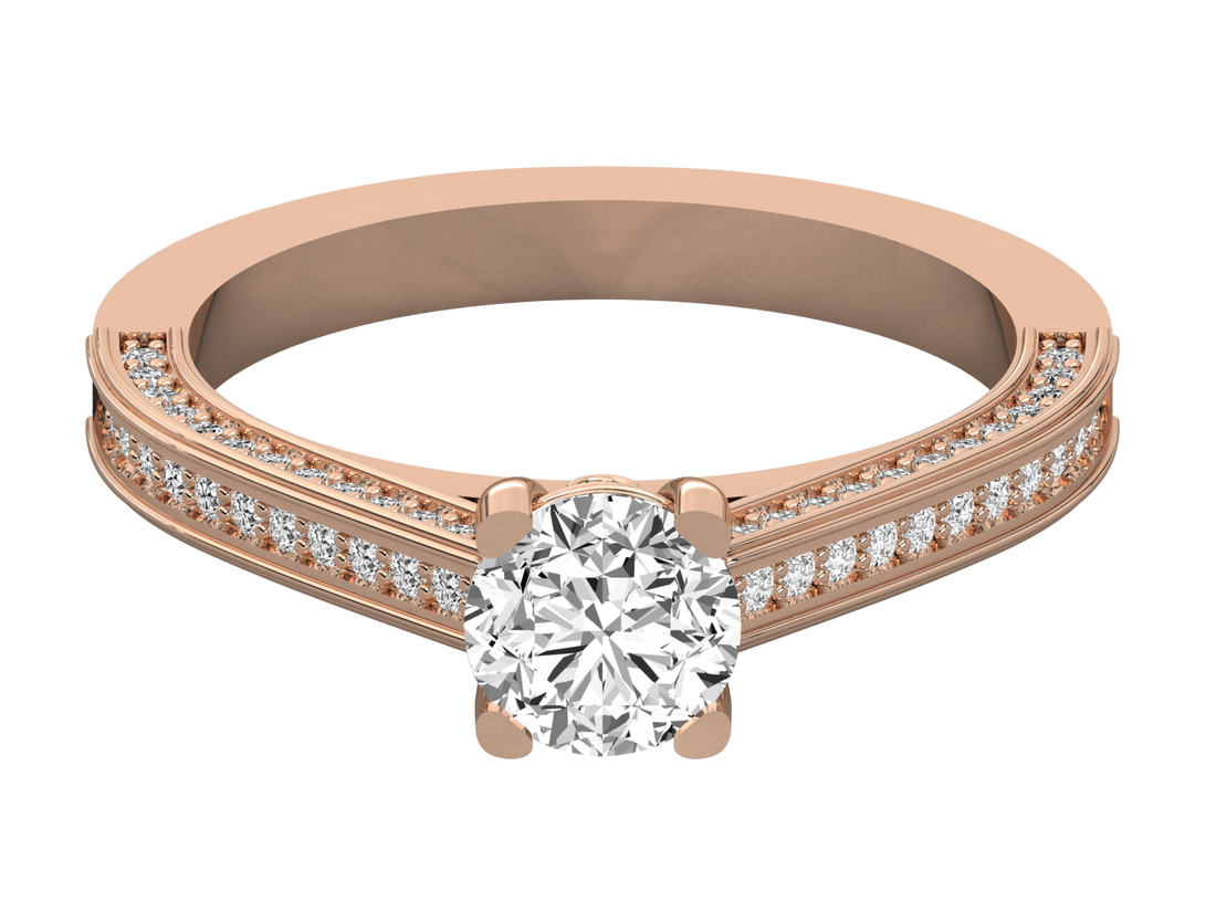 10K GOLD SOLITAIRE  LAB GROWN DIAMOND LADIES RING.
