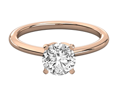 9K GOLD SOLITAIRE  LAB GROWN DIAMOND LADIES BRILLIANT RING.