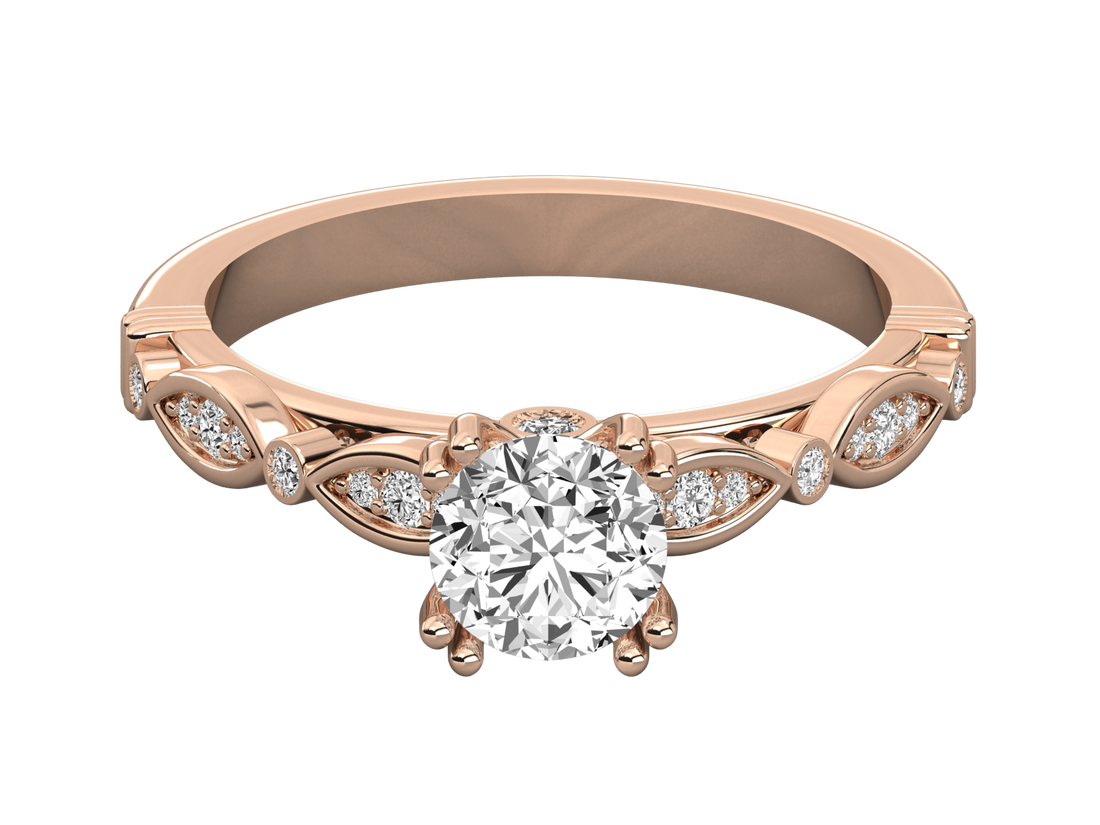 9K GOLD SOLITAIRE  LAB GROWN DIAMOND LADIES RING.