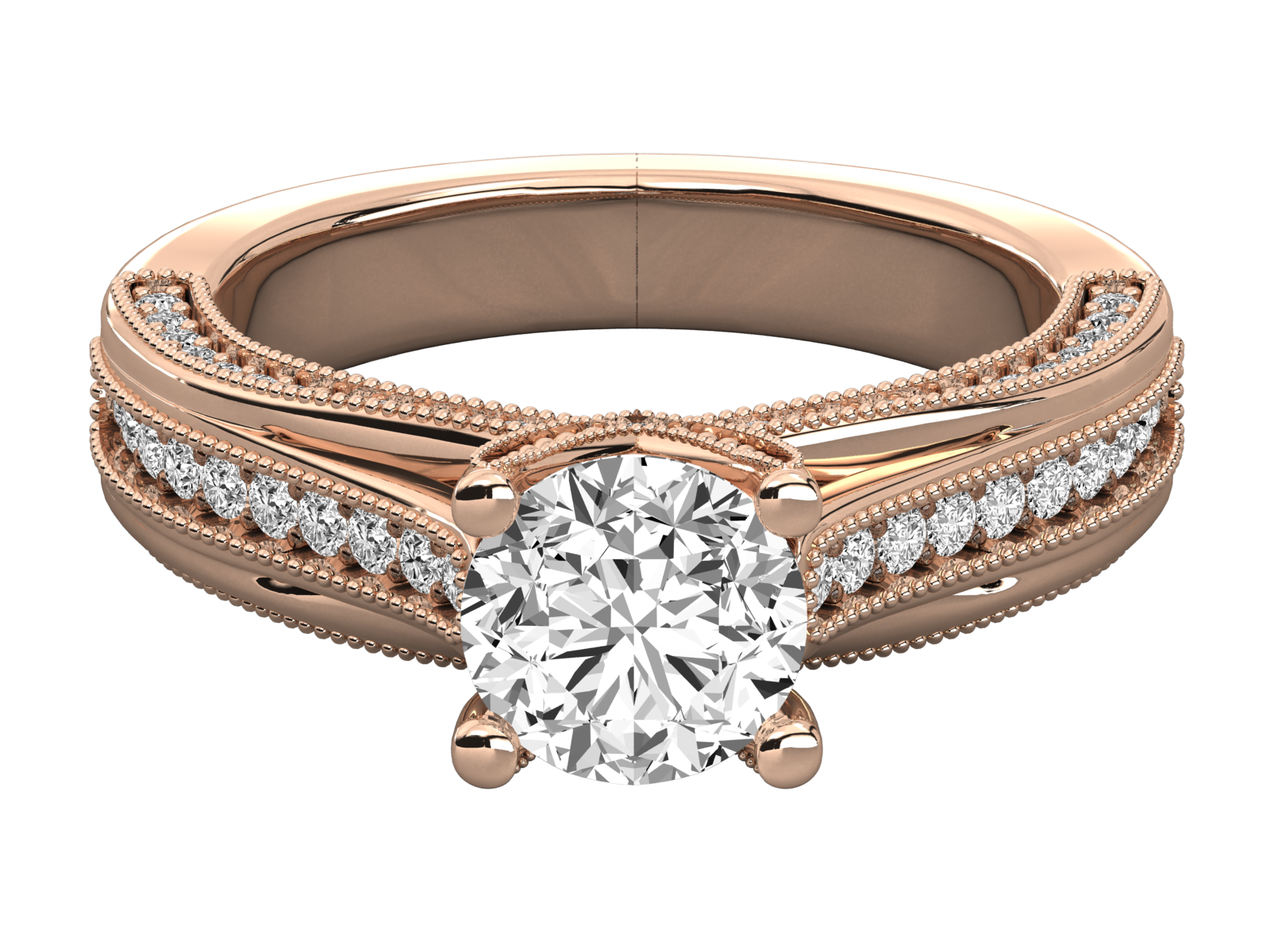 9K GOLD SOLITAIRE LAB GROWN DIAMOND LADIES  RING.