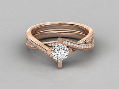 9K GOLD SOLITAIRE  LAB GROWN DIAMOND LADIES  RING.
