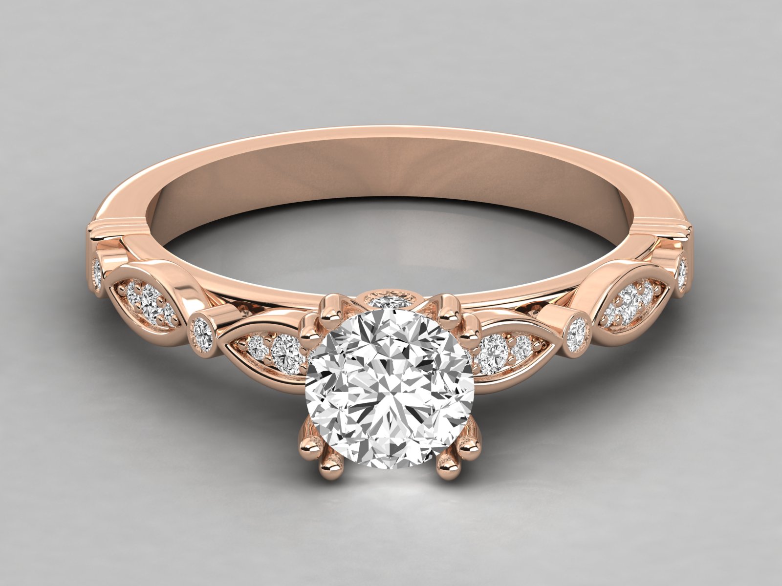 9K GOLD SOLITAIRE  LAB GROWN DIAMOND LADIES RING.