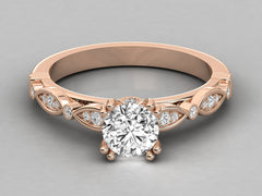 9K GOLD SOLITAIRE  LAB GROWN DIAMOND LADIES RING.