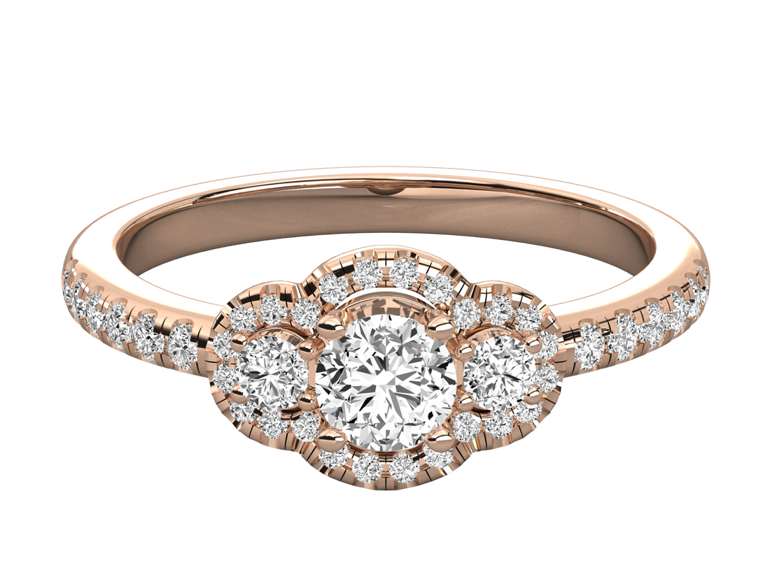 10K GOLD SOLITAIRE LAB GROWN DIAMOND LADIES RING.