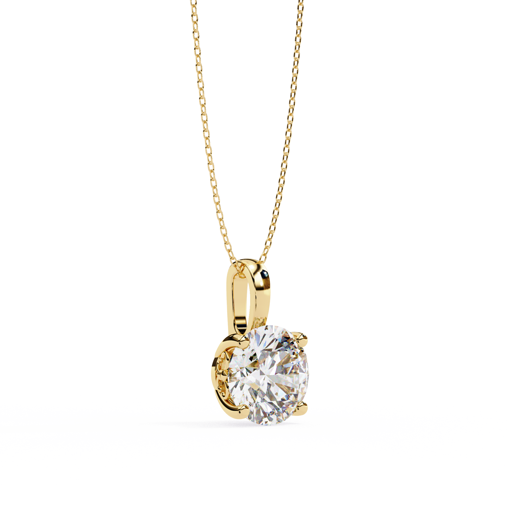 18k Gold  Women Pendant With Fabulous Lab Grown Diamond