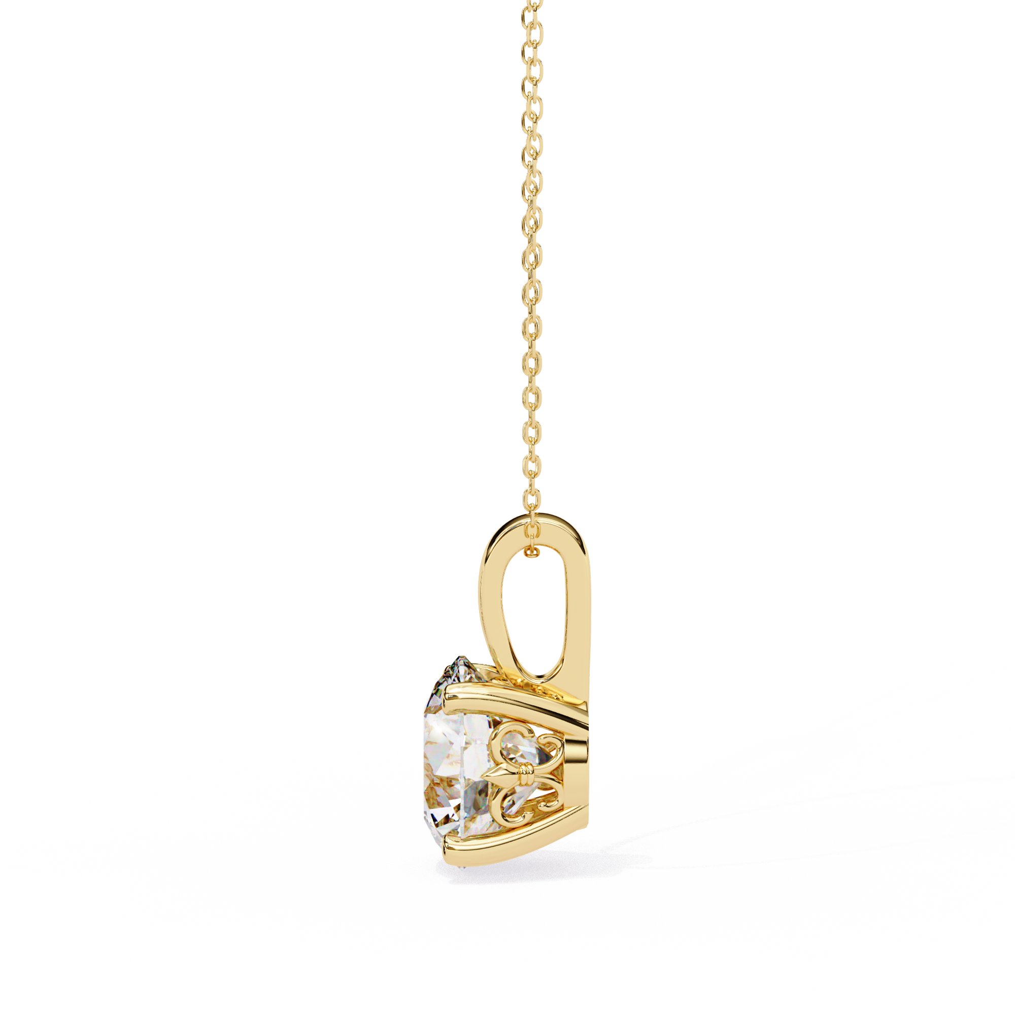 18k Gold  Women Pendant With Fabulous Lab Grown Diamond