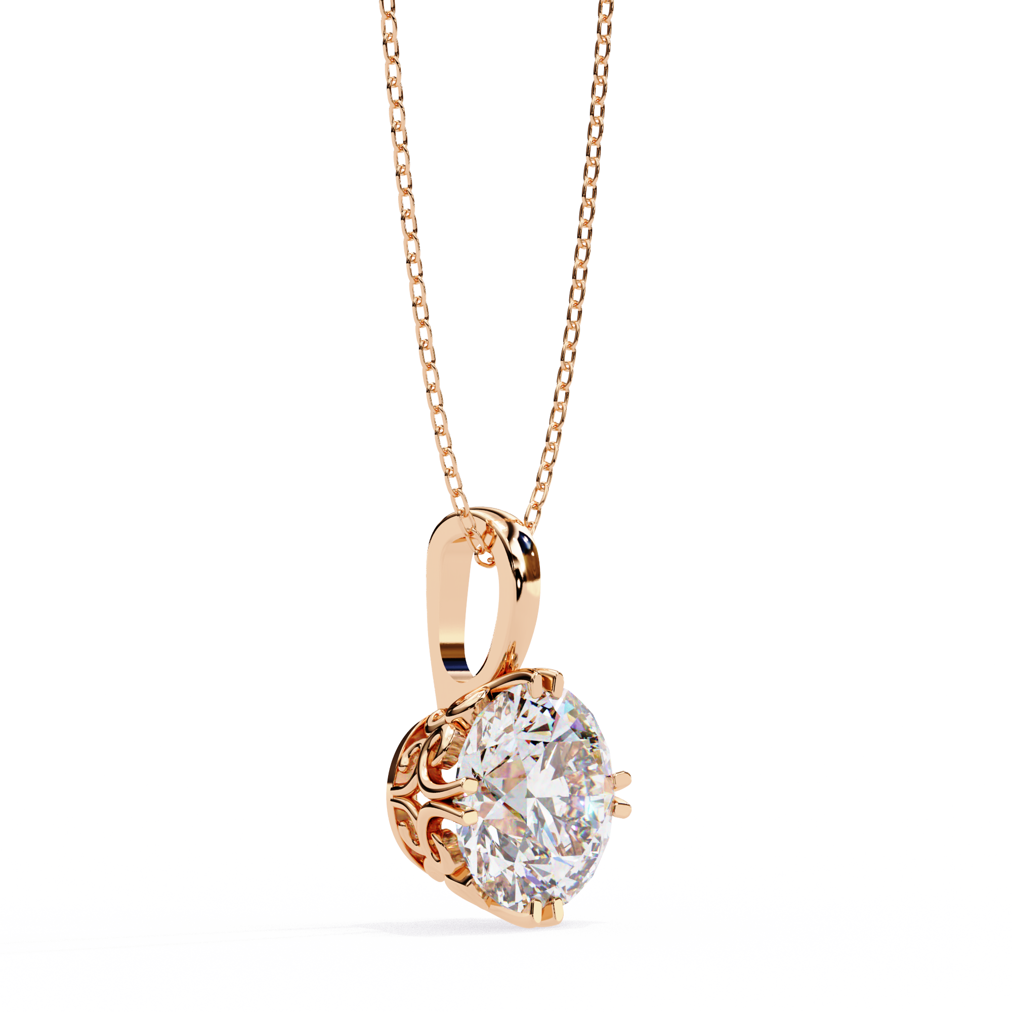 18k Gold  Women Pendant With Fabulous Lab Grown Diamond