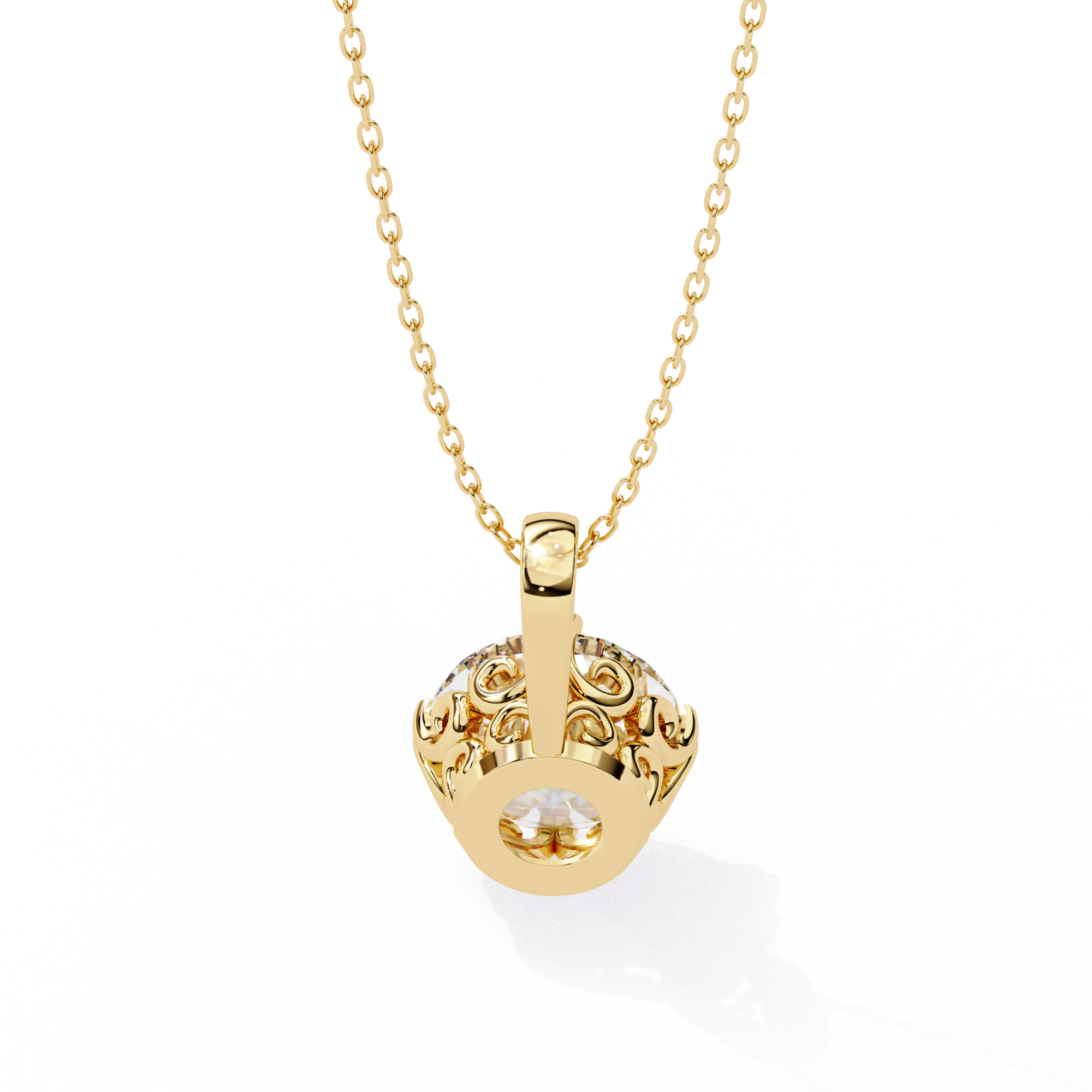 18k Gold  Women Pendant With Fabulous Lab Grown Diamond