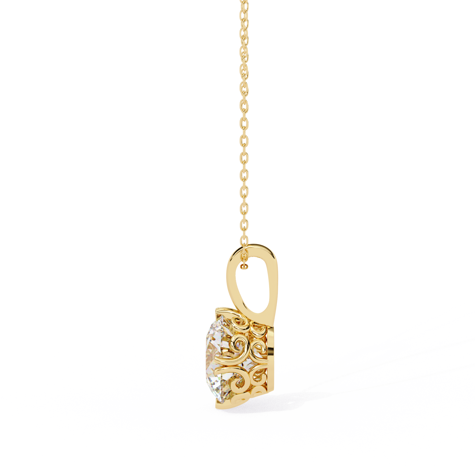 18k Gold  Women Pendant With Fabulous Lab Grown Diamond
