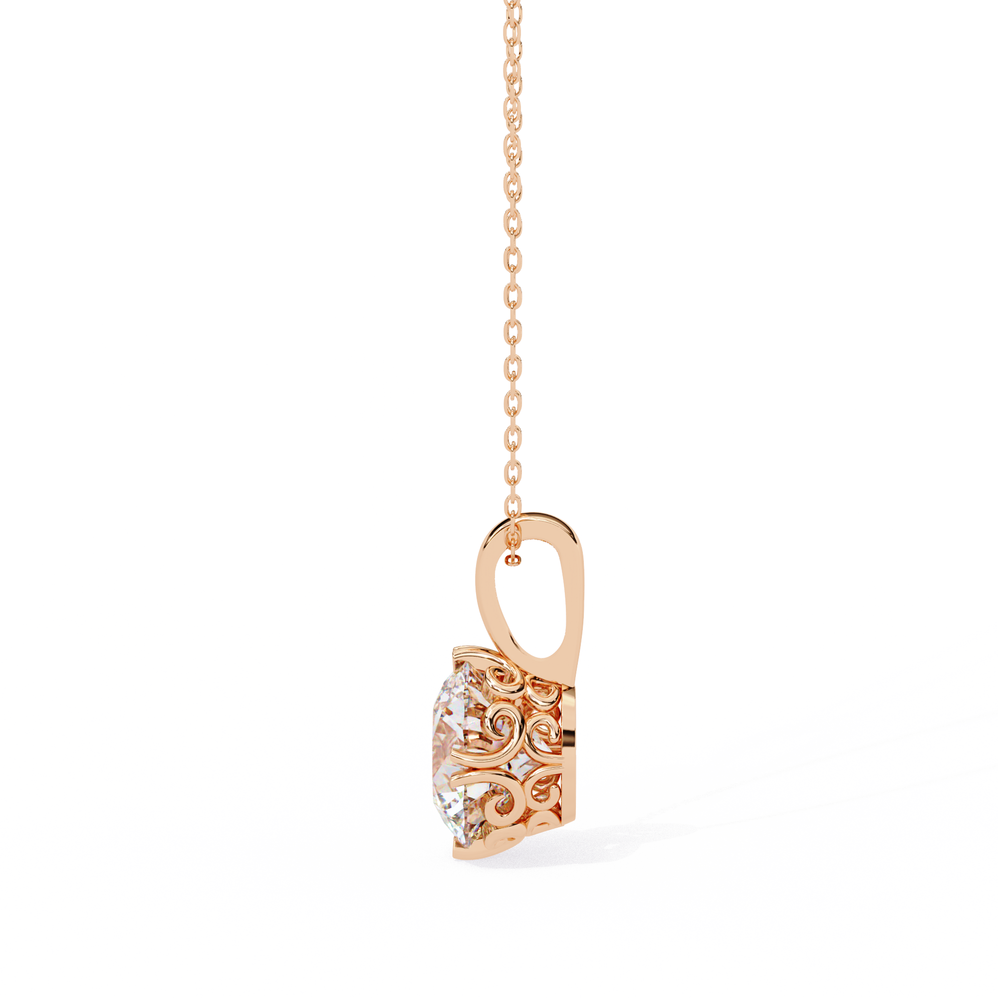 18k Gold  Women Pendant With Fabulous Lab Grown Diamond