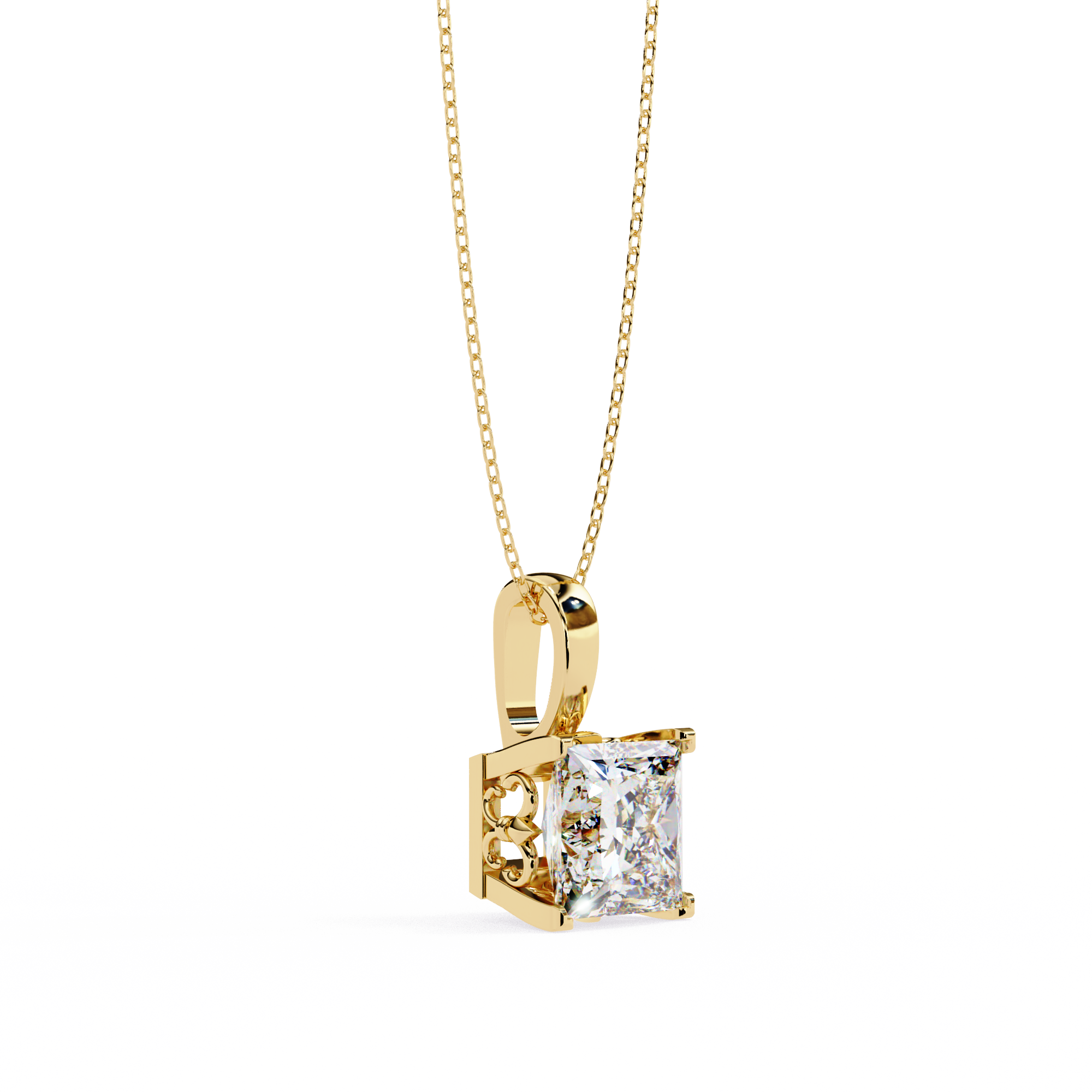 18k Gold  Women Pendant With Fabulous Lab Grown Diamond