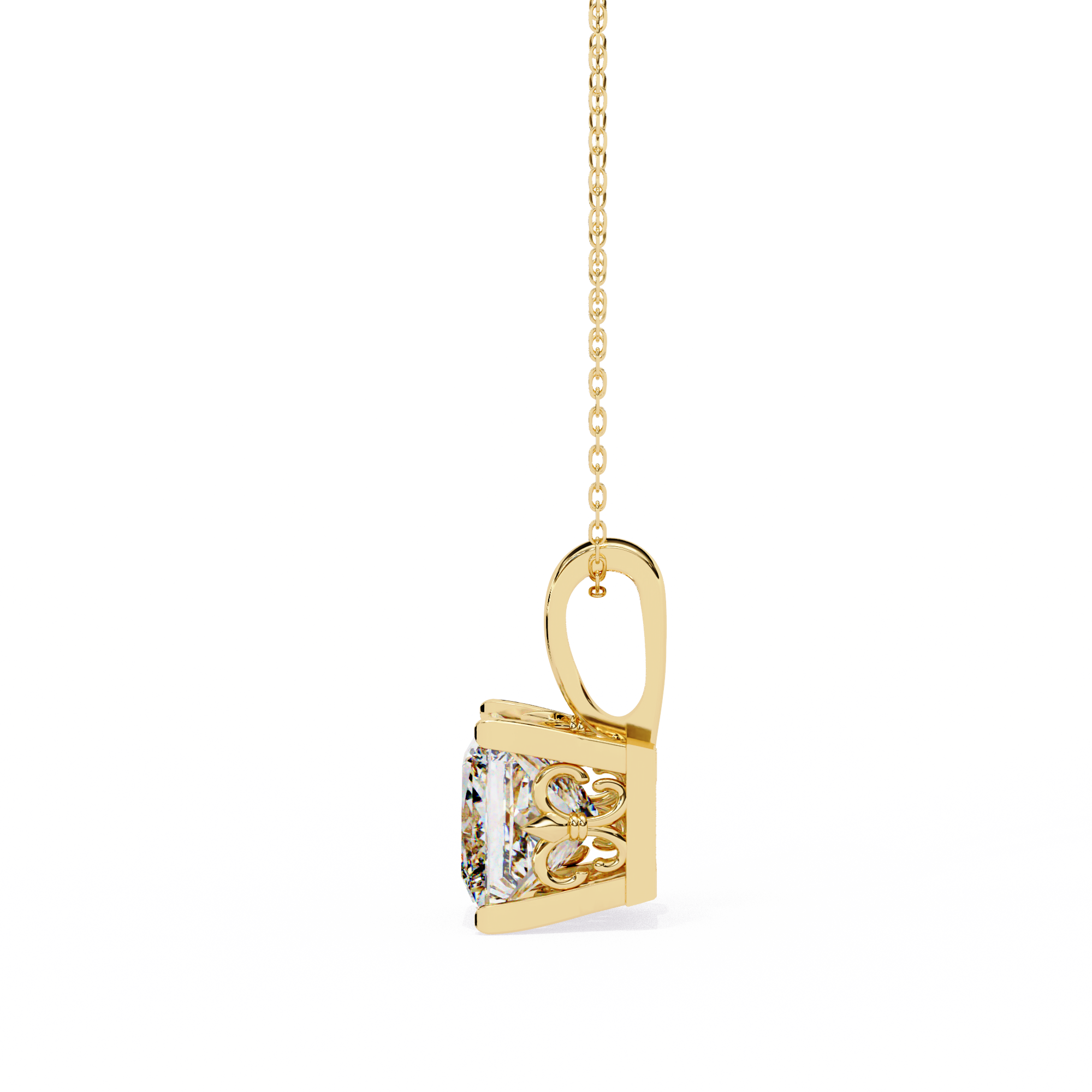 18k Gold  Women Pendant With Fabulous Lab Grown Diamond