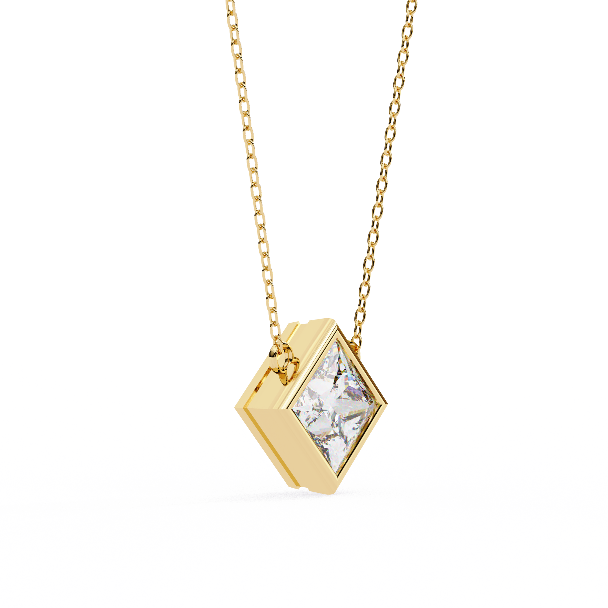 18k Gold  Women Pendant With Fabulous Lab Grown Diamond