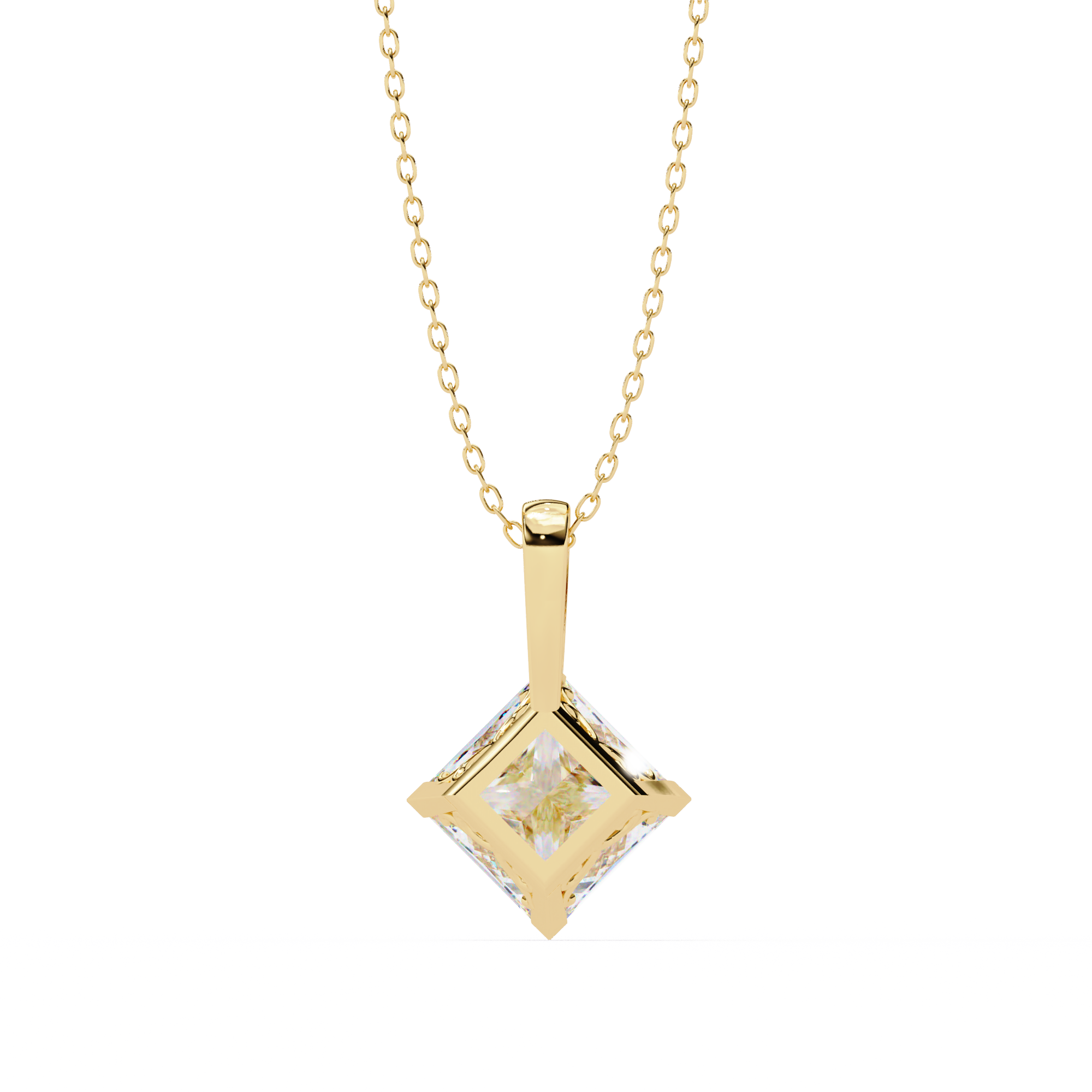 Pendant With Fabulous Lab Grown Diamond 18k Gold For Women