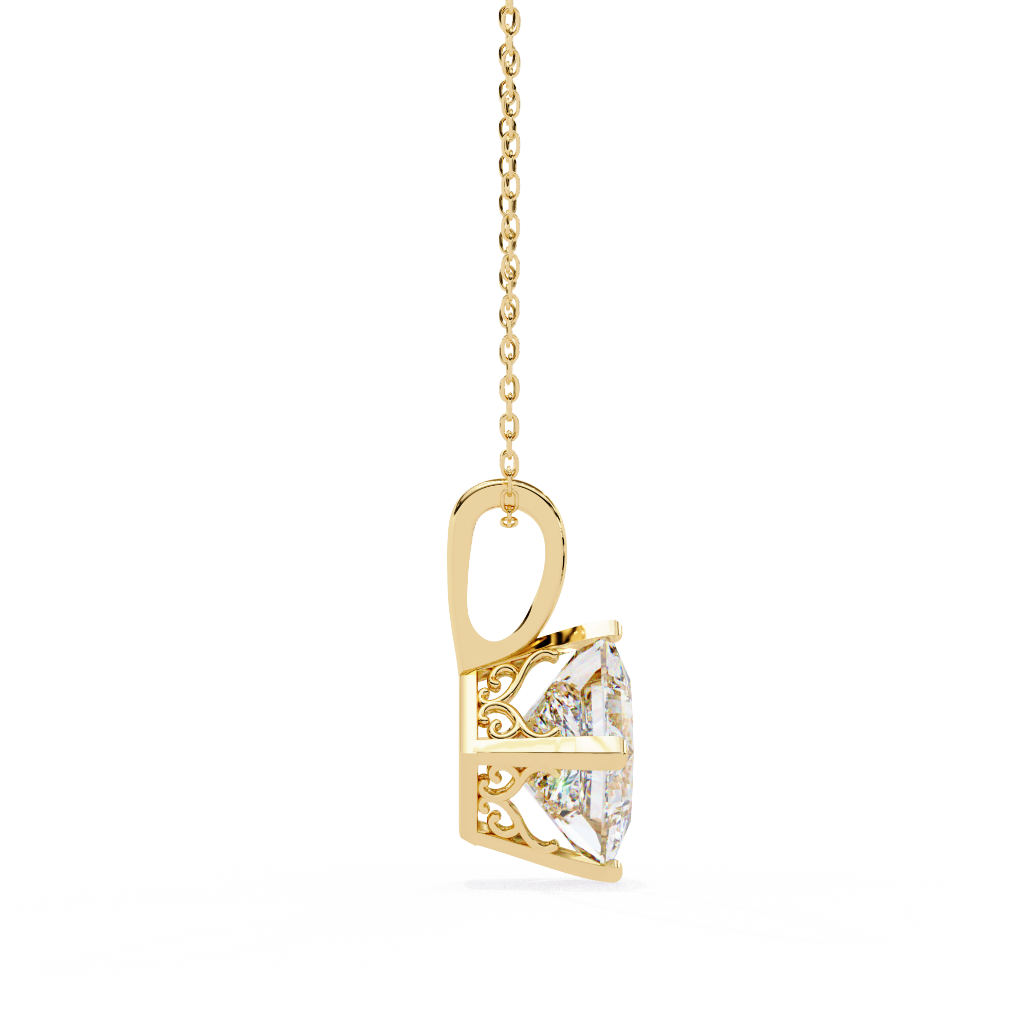 Pendant With Fabulous Lab Grown Diamond 18k Gold For Women